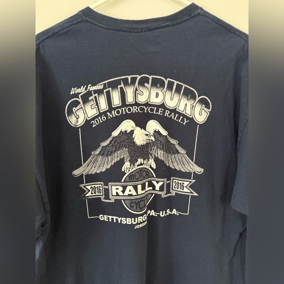 VTG Gettysburg Bike Rally Eagle Graphic T-shirt Wildlife Navy Blue Size L XL 🦅 - Picture 6 of 7